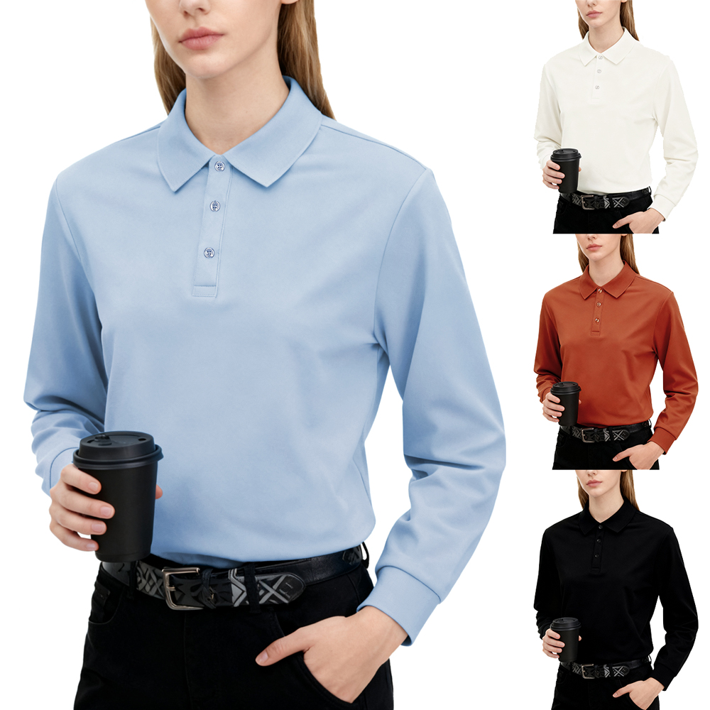 Golf Equipment Women - Solid Polo Shirts Womens Long Sleeves
